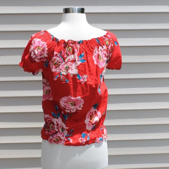 Terranova Women's Red Floral Blouse Size XS - Picture 9 of 11
